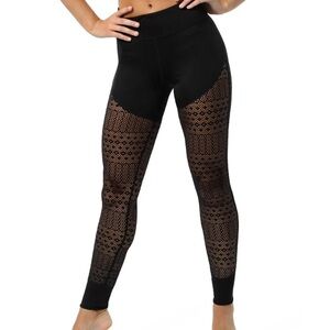 NWT Capezio Anjelica Black Leggings w/ Lace Detail Size medium
